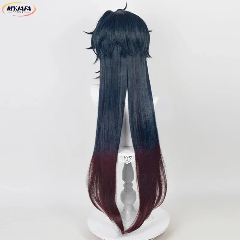 2025 هونكاي ستار السكك الحديدية بليد شعر مستعار 90 سنتيمتر طويل أزرق داكن بني أحمر مقاومة للحرارة الاصطناعية لعبة الشعر أنيمي تأثيري الباروكات + واي فاي