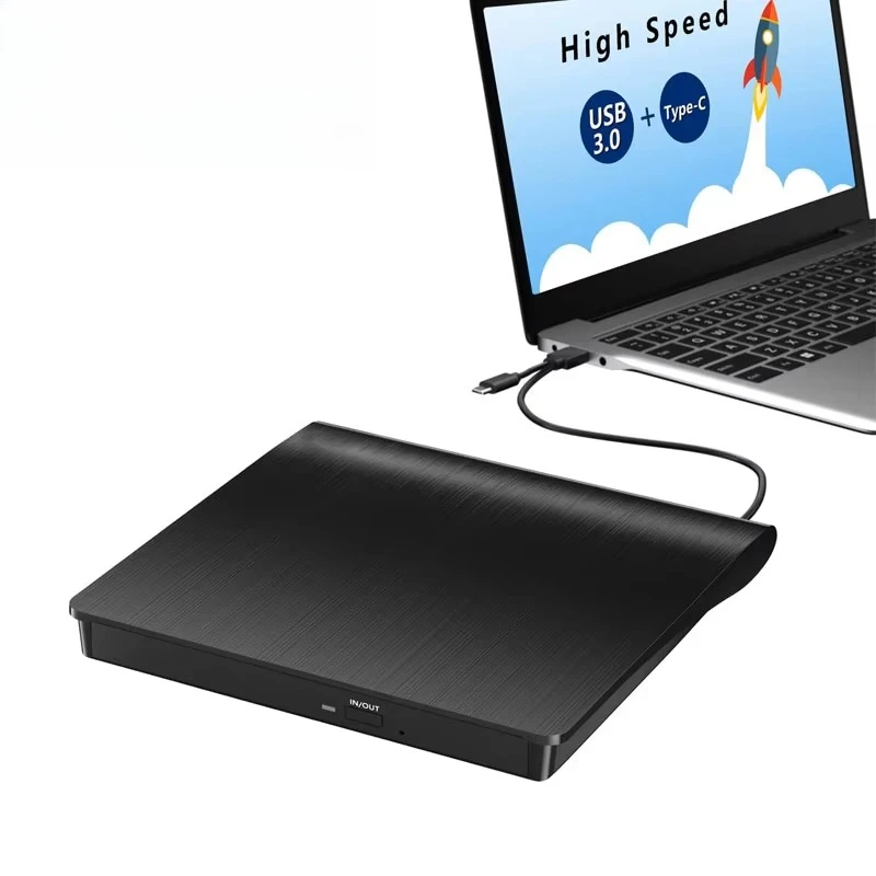 High Quality External USB 3.0 Type-C CD Burner Portable Slim Optical Drive for Laptop PC for DVD for DVD VCD Player