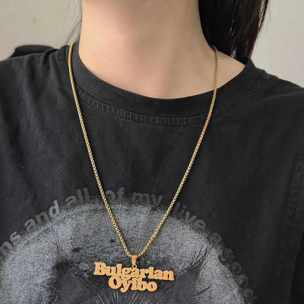 

Personalized Custom Men Women Name Letter Pendant Necklace Stainless Steel Customized Nameplate Necklaces Fashion Jewelry Gift