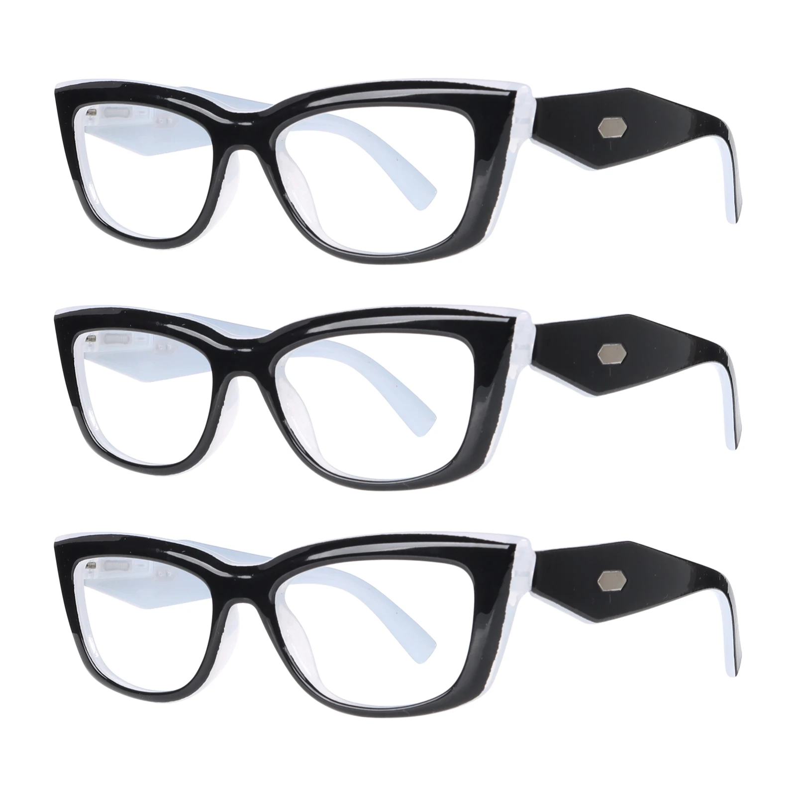 

Turezing 3 Pack Cat Eye Reading Glasses Fashion With Spring Hinge Computer Reader For Men And Women