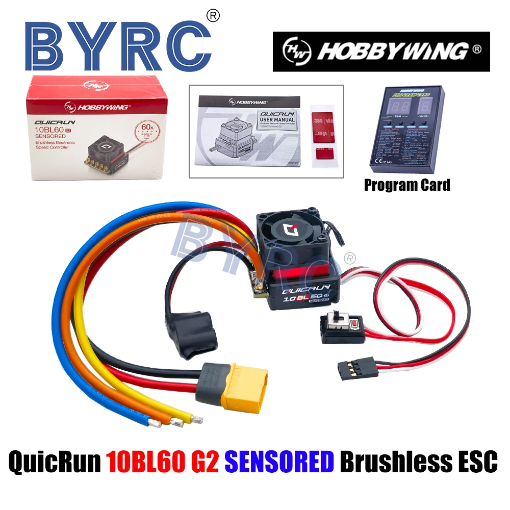 Hobbywing QUICRUN 10BL60 SENSORED G2 waterproof brushless ESC for 1/10 RC remote control car