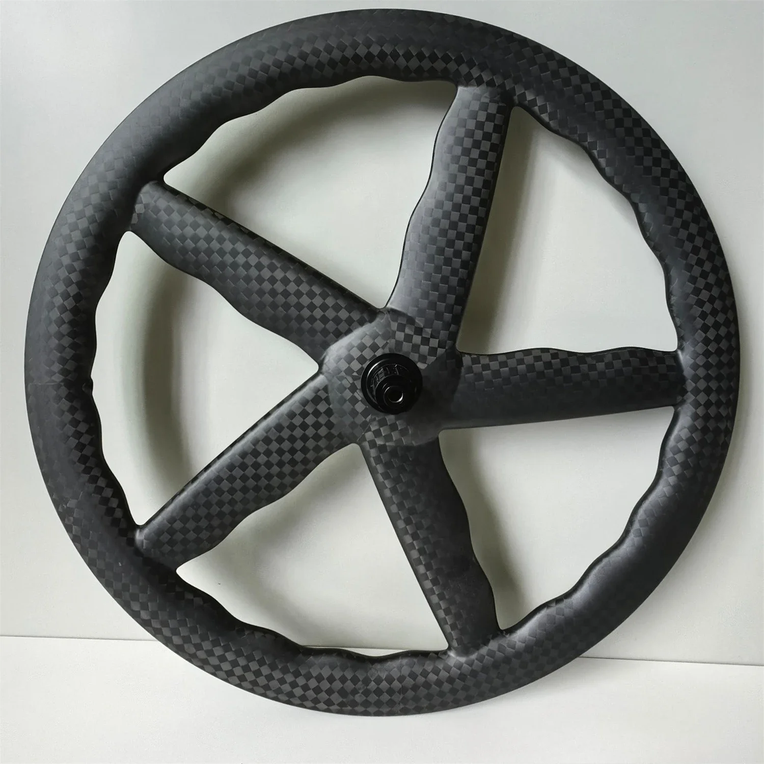 

700C Carbon 5 Spokes Rim / Disc Brack Bike Wheelset Road/Track / Fixed Gear Bicycle 28mm Wide Five Wheels