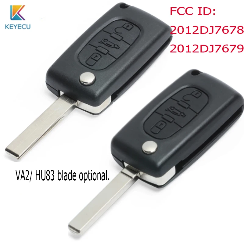 

HU83/VA2 Blade Smart Remote Key Fob 3 Button PCF7961/ID46 Chip for Peugeot Partner 207 208 307 308 408