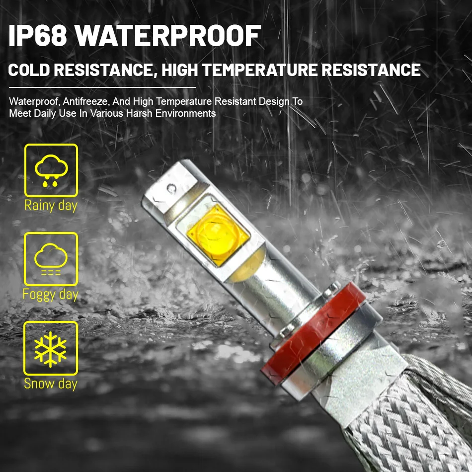 2 قطعة HB3 HB4 HIR2 Led المصابيح الأمامية H7 H4 D2H 3000K 4300K H11 H8 LED سيارة كشافات ضوء XHP90 رقاقة 6000K السيارات الضباب مصباح 12 فولت-24 فولت