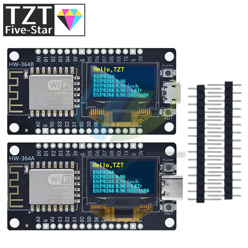 NodeMCU ESP8266 V3 Development Board With 0.96 Inch OLED Display CH340 ESP-12F WiFi Module TYPE-C USB For Arduino/Micropython