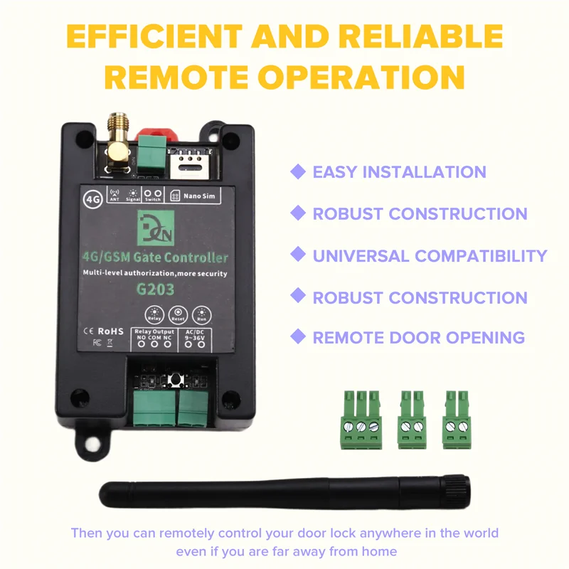ABJF-Smart Model Gsm Remote Control Relay Switch G203 4G Ponsel Dioperasikan Pintu & Gerbang Controller Pembuka Pintu