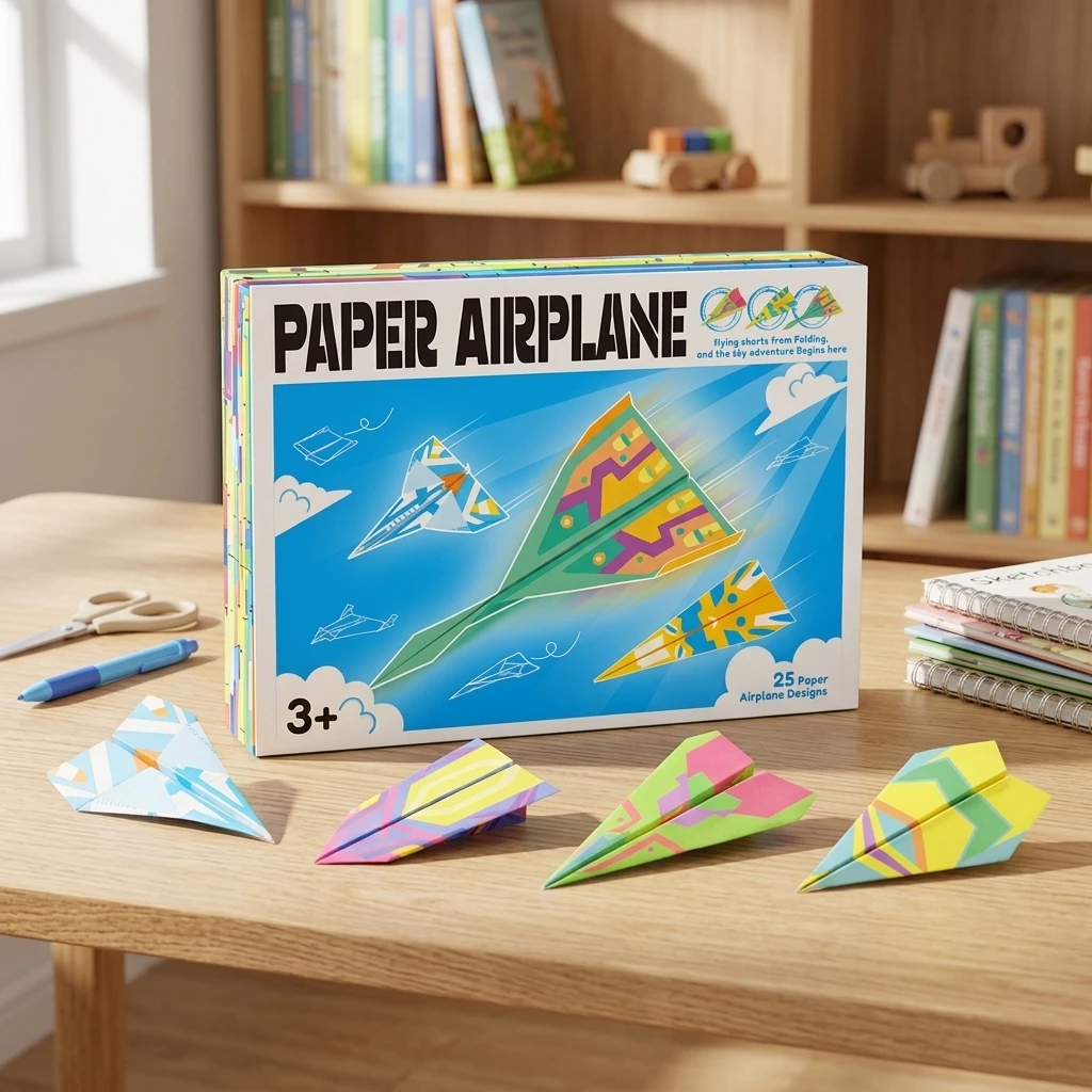 3D Origami Paper for Kids 25 Sheets Eco-Friendly Craft Paper for Paper Airplanes and Educational Activities
