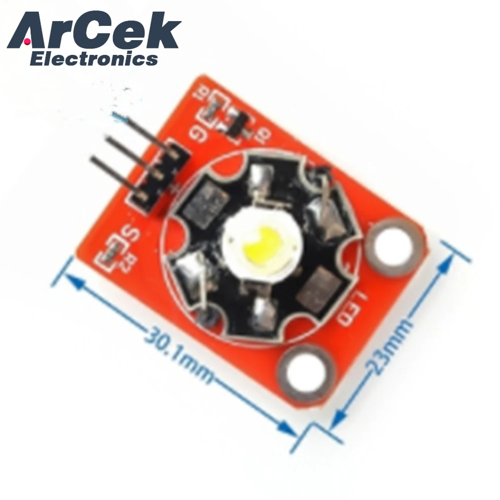Módulo LED de alta potencia para Arduino STM32 AVR, 3W, azul, verde, morado, rojo, blanco, amarillo, chasis PCB