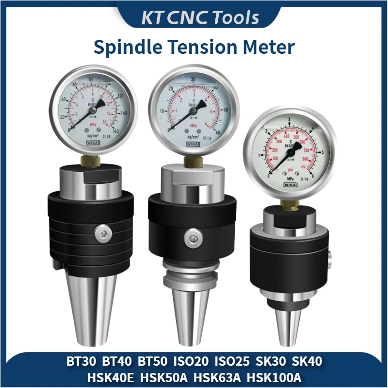 SK30/SK40/SK50 ISO20/25 BT30/BT40/BT50 HSK63A Spindle Tension Tester Machine Tool Force Gauge Testing Tool CNC Machining Center