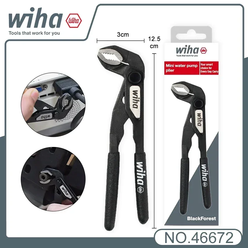 

WIHA 46672 Multi-purpose mini water pump pliers 5 inch pliers single-handed precision pipe pliers 5 quick-adjustment positions