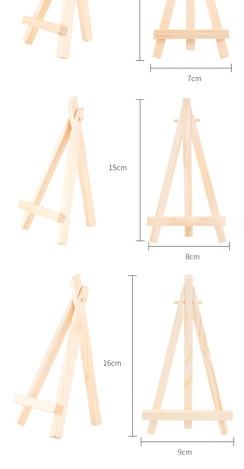 5 Stück Mini-Holzständer für Handyhalter, klappbare Tischhalterung, Dreieckshalterung, Zeichenbrett, Kunstbedarf – Detail 4