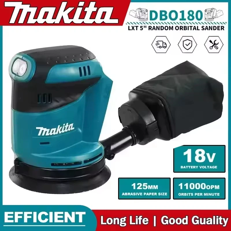 Makita DBO180Z Brushless Cordless Rechargeable Disc Random Orbital Sander 18V Woodworking Sanding Putty Polishing Bare Tool