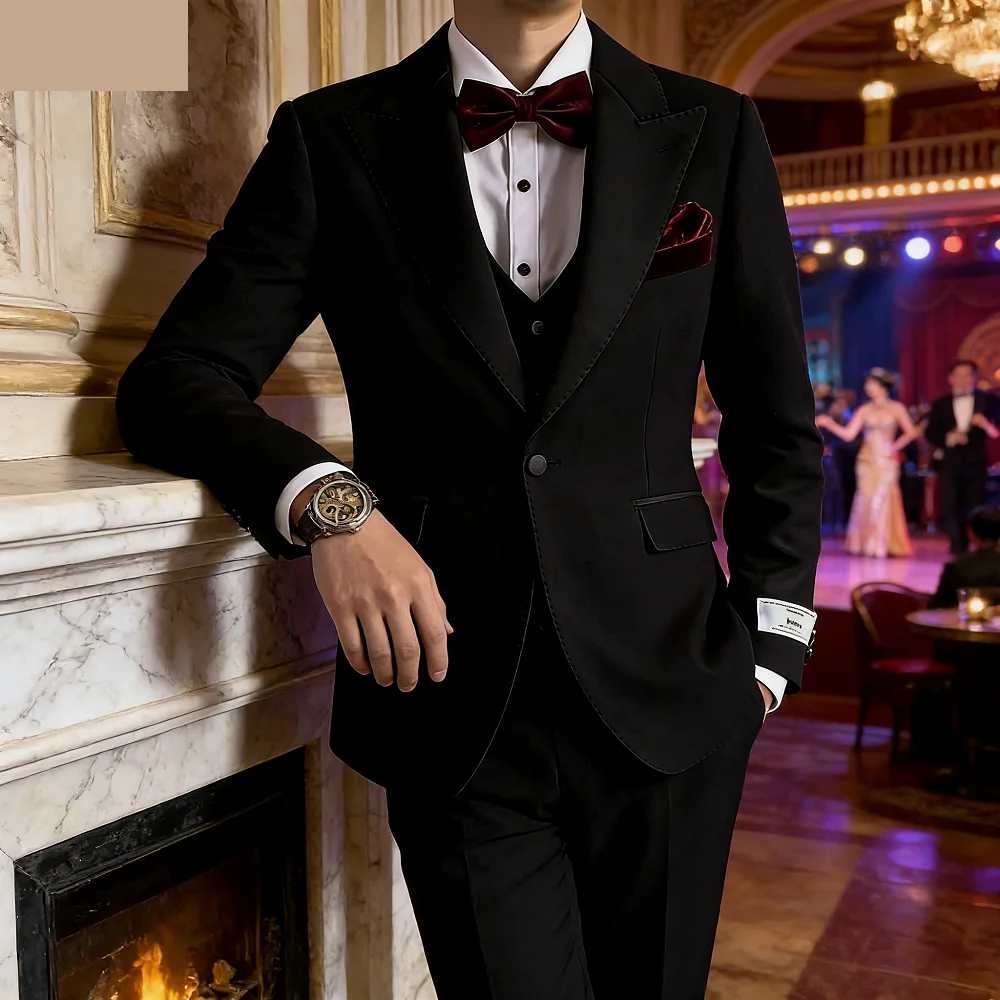 

Мужской белый смокинг с лацканами, приталенный пиджак и брюки, для танцев, свадьбы, торжества, для жениха, для церемонии бракосочетания
