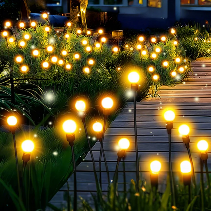

Солнечные фонари, наружное украшение, водонепроницаемый рождественский декор светлячка, солнечные качели, светильник для двора, сада, патио, балкона