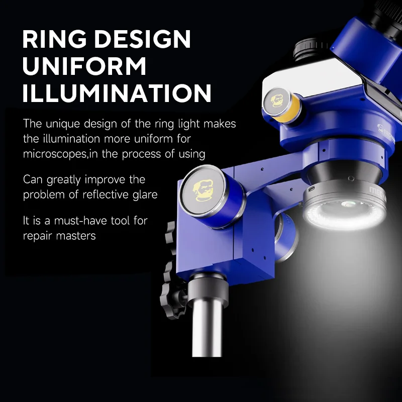 Mechanic LS720+ Polarized Microscope Ring Light Illuminator Anti Glare LED Microscope Ring Lamp for Precision Soldering Repair view 3