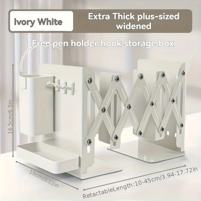 Book Storage Shelf, Telescopic and Foldable Desk Bookshelf for Students in Classrooms, with Thickened Partitions