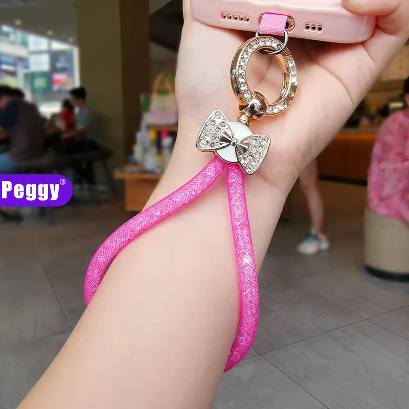 Phone Diamond Crystal Wrist Straps Glitter Rhinestone Phone Lanyard Keychain Hanging Anti-lost Rope Phone lanyards