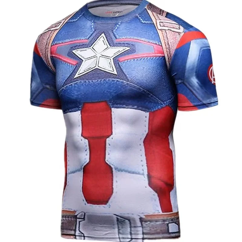 2024 new summer parent-child T-shirt, Marvel Superman, fashionable casual short sleeved, 3D printed pattern family clothing