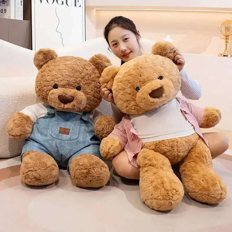 Lustige Bär tragen Hemd insgesamt Puppe Plüschtier süße Umarmung Bär Puppe Geburtstagsgeschenk Kissen Home Wohnzimmer Schlafzimmer Dekor 40/60 cm