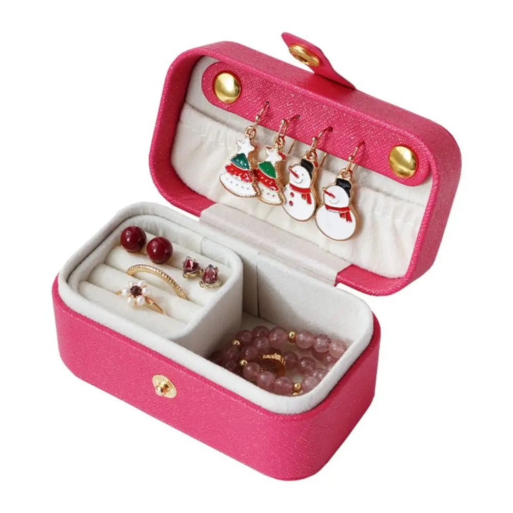 

New PU Leather Mini Jewelry Box Mini Portable Jewelry Organizer Flip Cover Brooch Lipstick Case for Women Girls