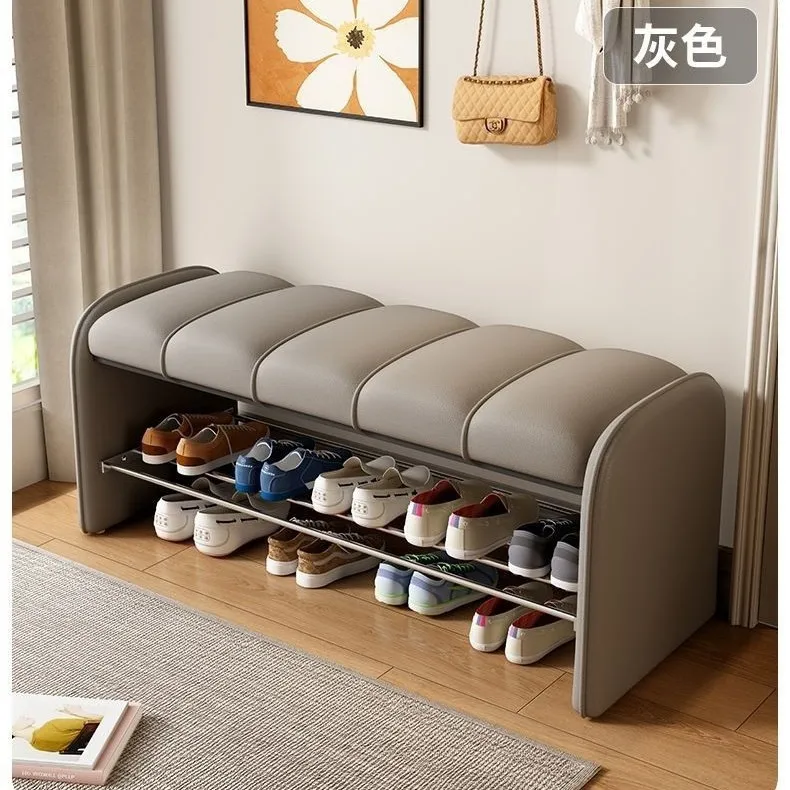 Italian shoe changing stool entry wearing shoes simple art porch sofa door long strip can sit on leather bench