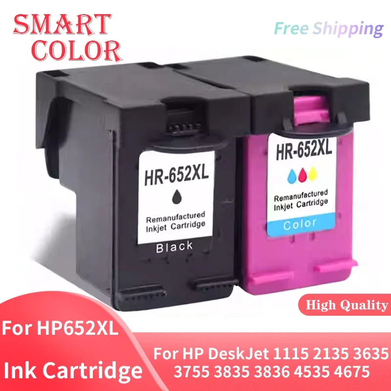 

Восстановленный струйный картридж 652 Xl 652xl для HP652 для HP DeskJet Ink Advantage 1115 2135 3635 3755 3835 3836 4535 4675