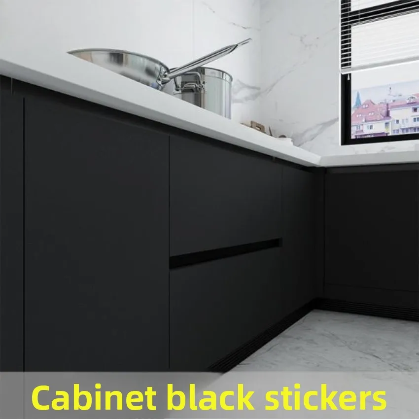 12 متر لفة رمادي ملصقات جدار موبليس سميكة النفط برهان مقاوم للماء PVC خزائن المطبخ الدولاب الباب ورق اتصال ذاتي اللصق #3