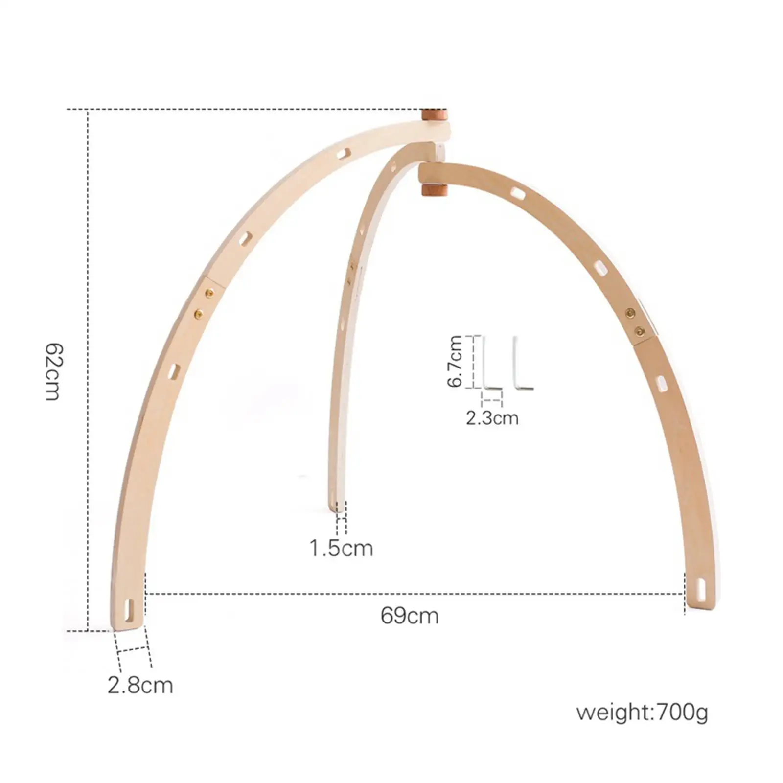 Wooden Play Gym Frame Activity Center Hanging Bar Early Development Wooden Baby Gym Exercise Activity Gym for Infants Newborn