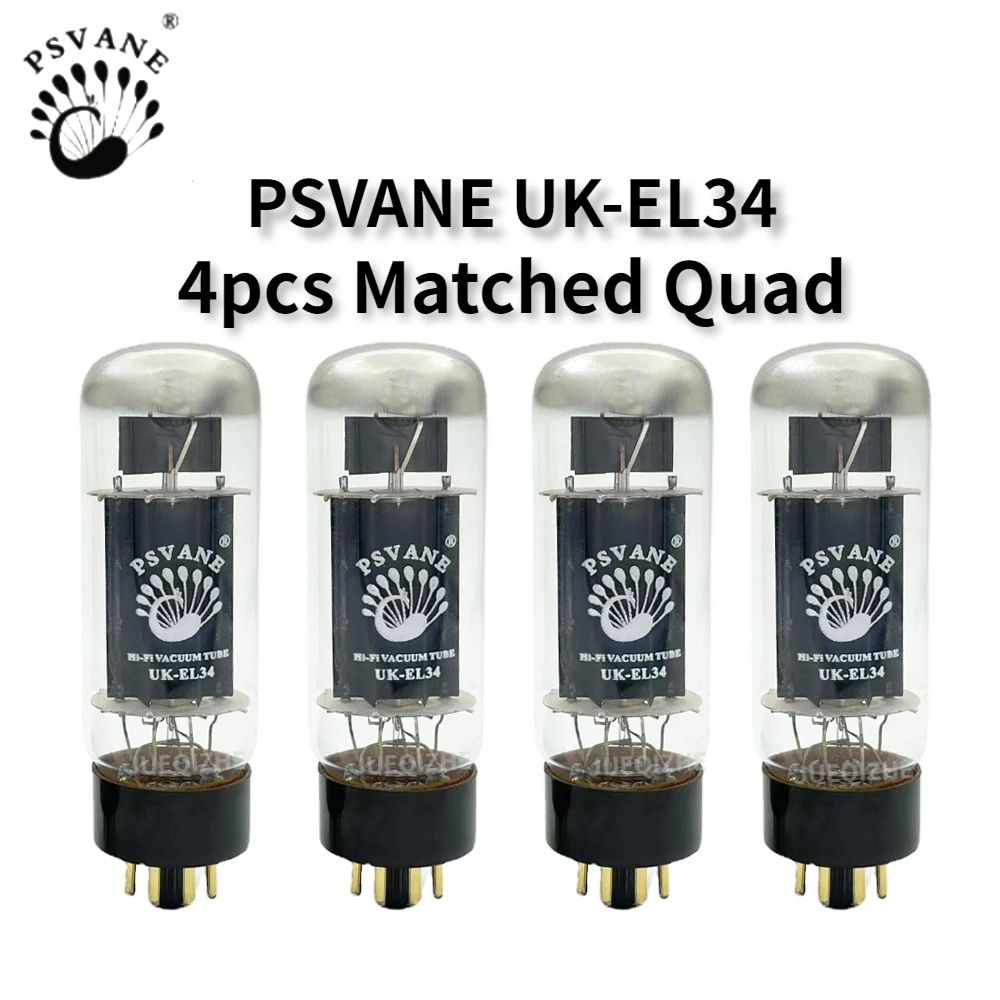 PSVANE UK-EL34 Vacuum Tube Upgrade EL34 EL34C 6CA7 6P3P 6L6 Electronic  Precision Matching Amplifier High Fidelity Matched Quad