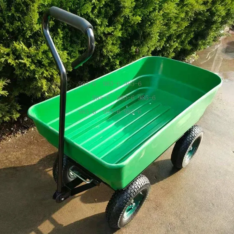 Cargo Transport Moving Handling Four Wheel Hand Dolly Folding Household Agricultural Dump Trolley