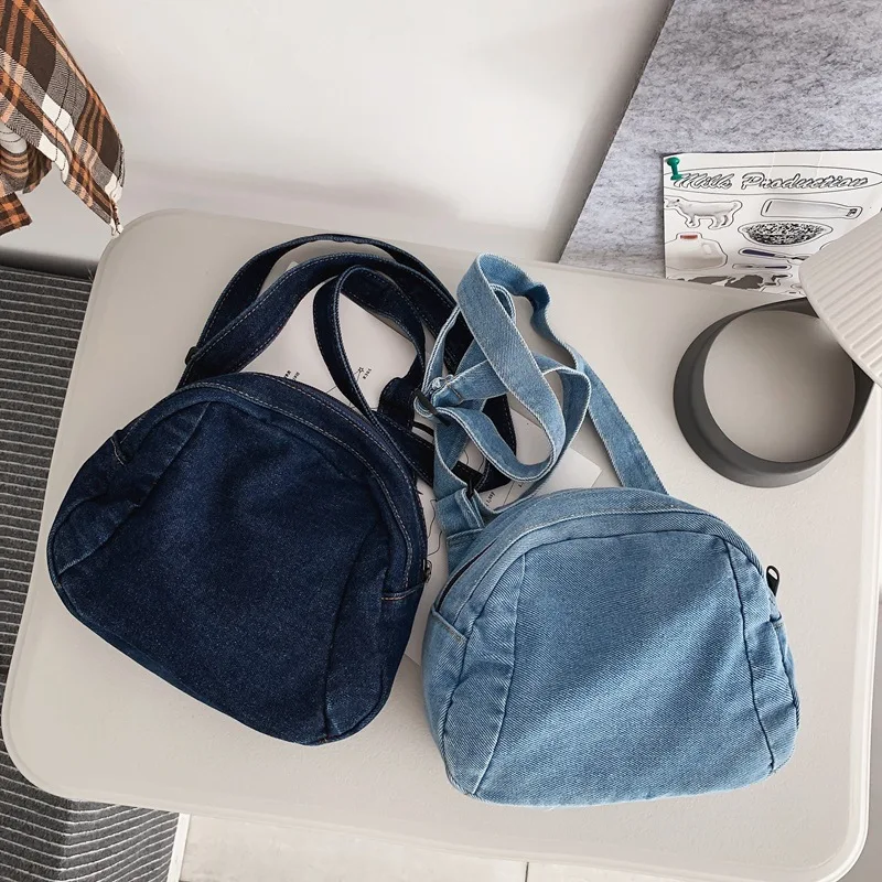 Denim torba na ramię kobiety Retro torba podróżna moda prosta na co dzień torba Retro typu Crossbody studentka TravelBag dla nastolatka