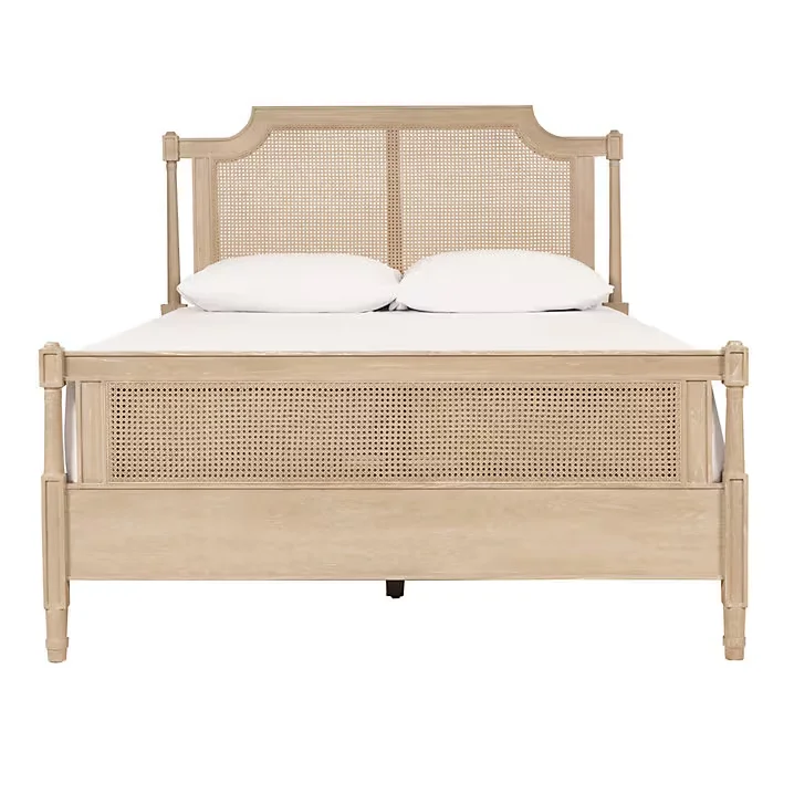 l*-American-style Simple Solid Wood Bed, Country-style Wicker Bed - Direct From Factory with Customization Available