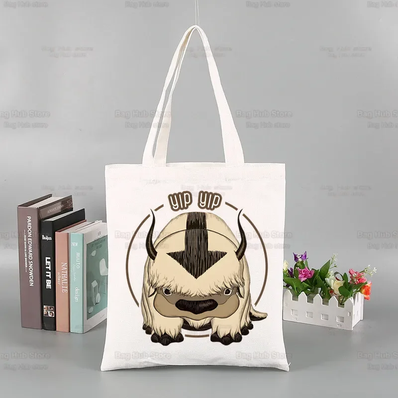 Avatar The Last Airbender Reusable Shopping Bag Women Canvas Anime Water Earth Fire Air Tote Bags Eco Bag Shopper Shoulder Bags