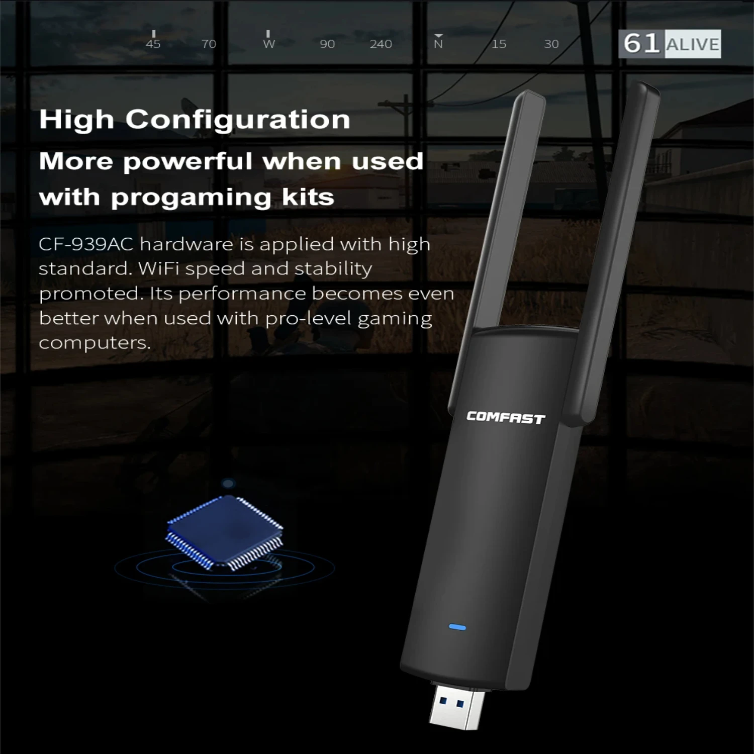 RTL8814AU Chipset 1900Mbps Adattatore WiFi USB wireless Scheda di rete 802.11AC con antenna 4dbi per Win7/8/10/11 Kali Linux Monitor