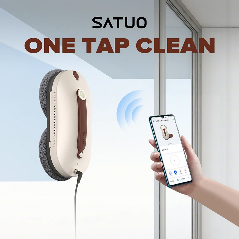 STLF SATUO Pro السيارات روبوت مُنظف نوافذ فراغ الزجاج تنظيف المنزل الذاتي نظافة عن بعد مُنظف نوافذ للاستخدام