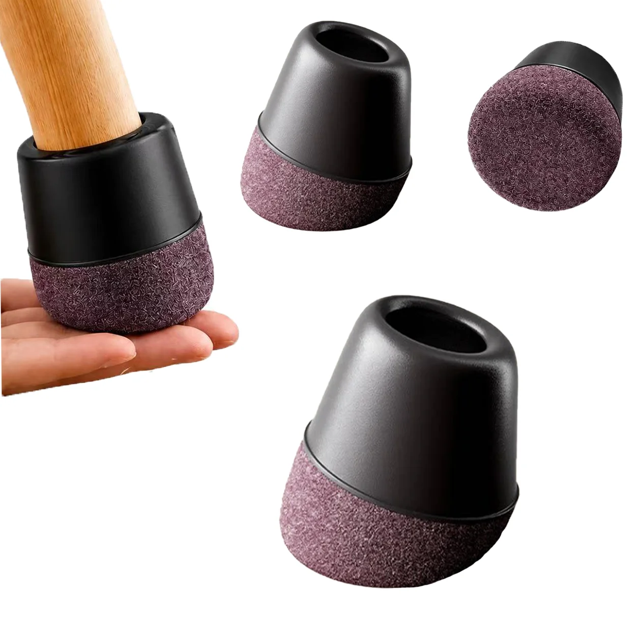 8PCS Silicone Chair Leg Protectors Anti-Slip Furniture Feet Pads Felt for Tilt Chair Legs Noise Reduction for Hardwood Floors