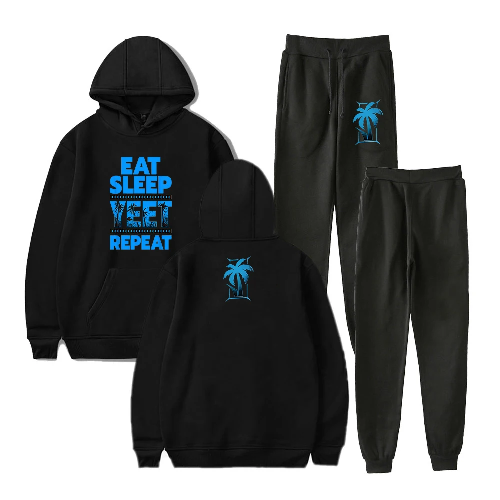 

Jey Uso Eat Sleep Yeet Repeat Pullover Hoodie Jogger Pants Two Piece Set Sweatshirts+Sweatpants Women Men's Set