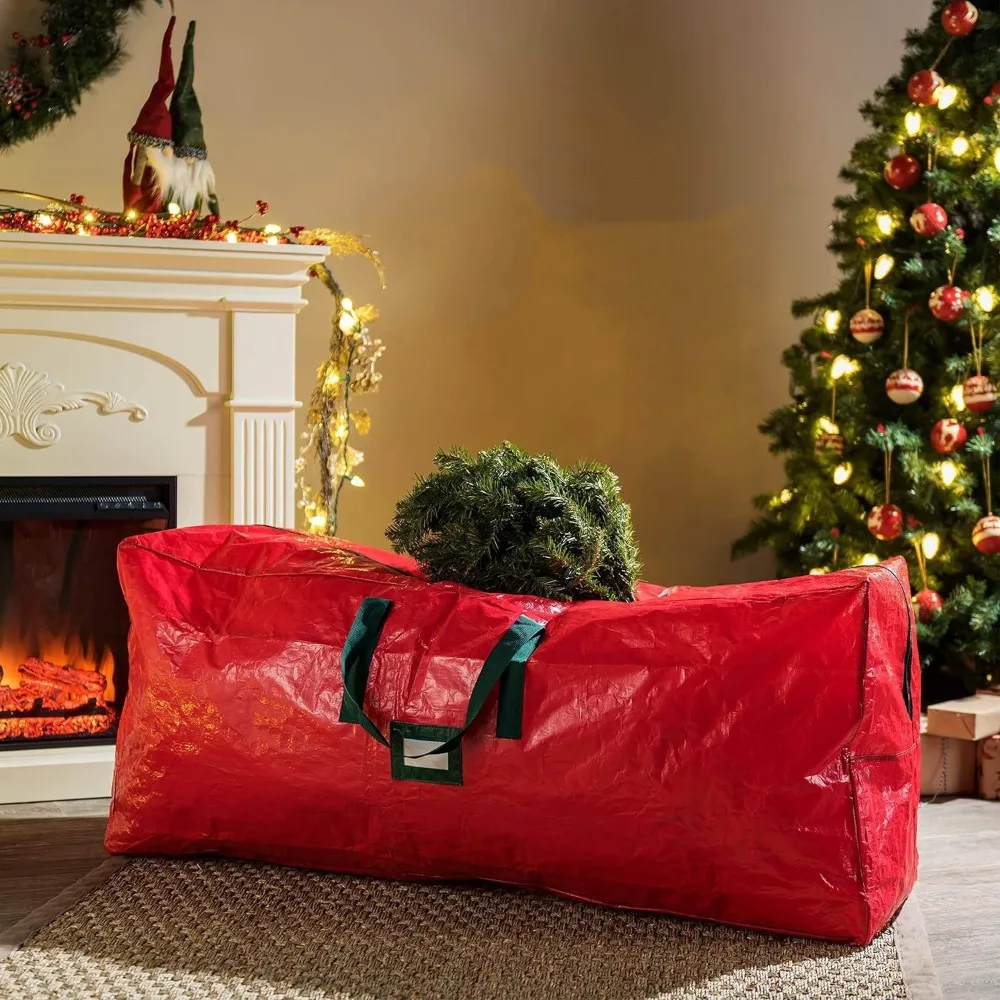 Robuste Weihnachtsbaum-Aufbewahrungstasche PE Wasserdichte Weihnachts-Organizer-Tasche Großvolumige Faltbare Geschenkpapier-Aufbewahrungstasche