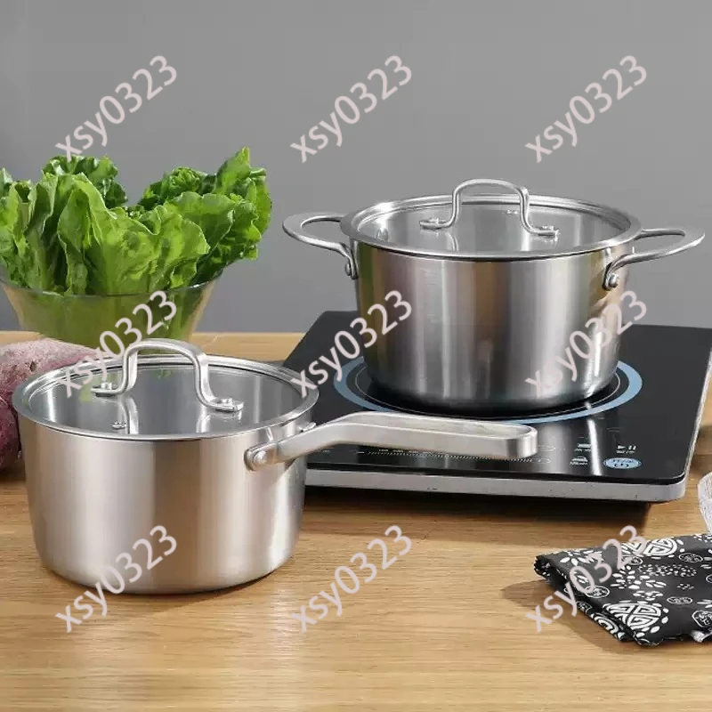 Multi-use 304 Steel Milk Soup Pot, Thickened Non-stick Cooker for Home Kitchen