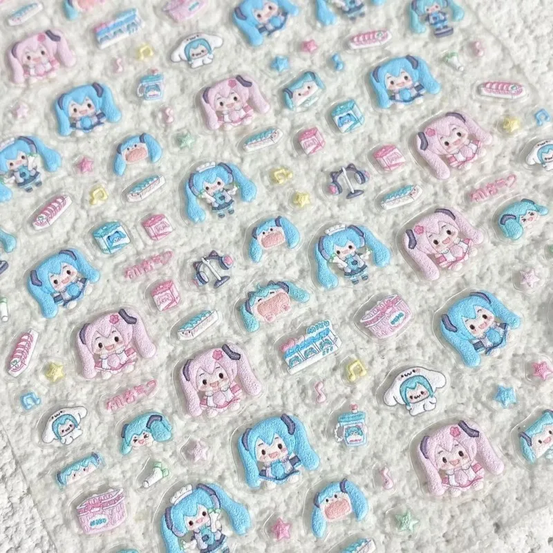 Hatsune Miku Anime Puffy Stickers 2 Sheets Kawaii 3D Foam Stickers For Journal Scrapbook Laptop Decor Gift For Anime Fans view 2