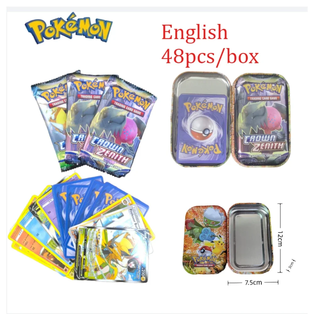 41/42/48/68/118/210PCS 철제 박스 포켓몬 배틀 토이즈 OBSIDIAN FLAMES 랜덤 박스 수집용 장난감 트레이딩 게임 카드
