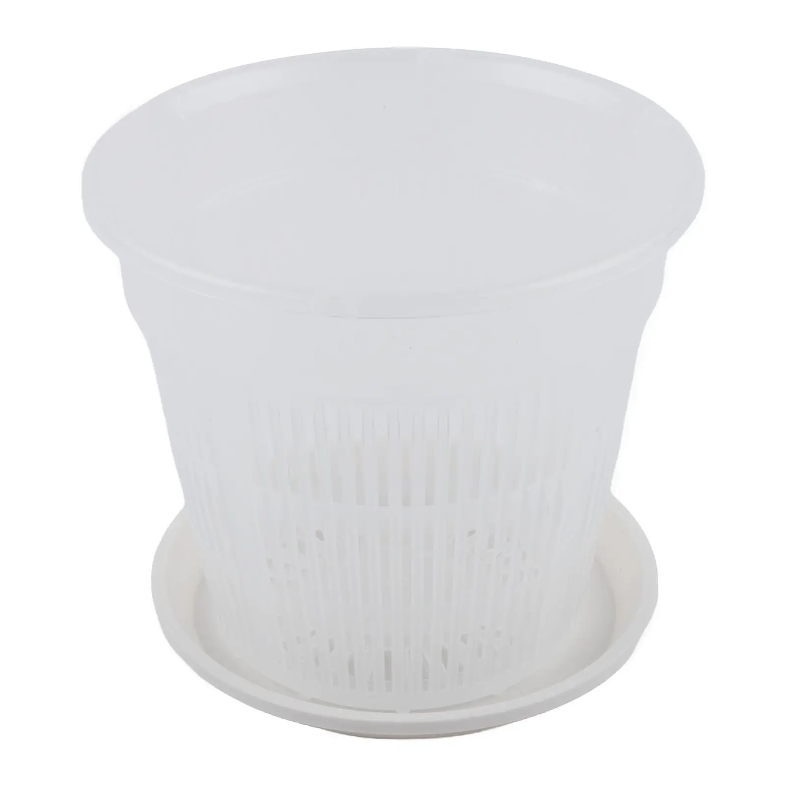 Transparent Orchid Pots 6 Pieces with Saucers Featuring Multiple Drainage Holes for Indoor and Outdoor Plant Care