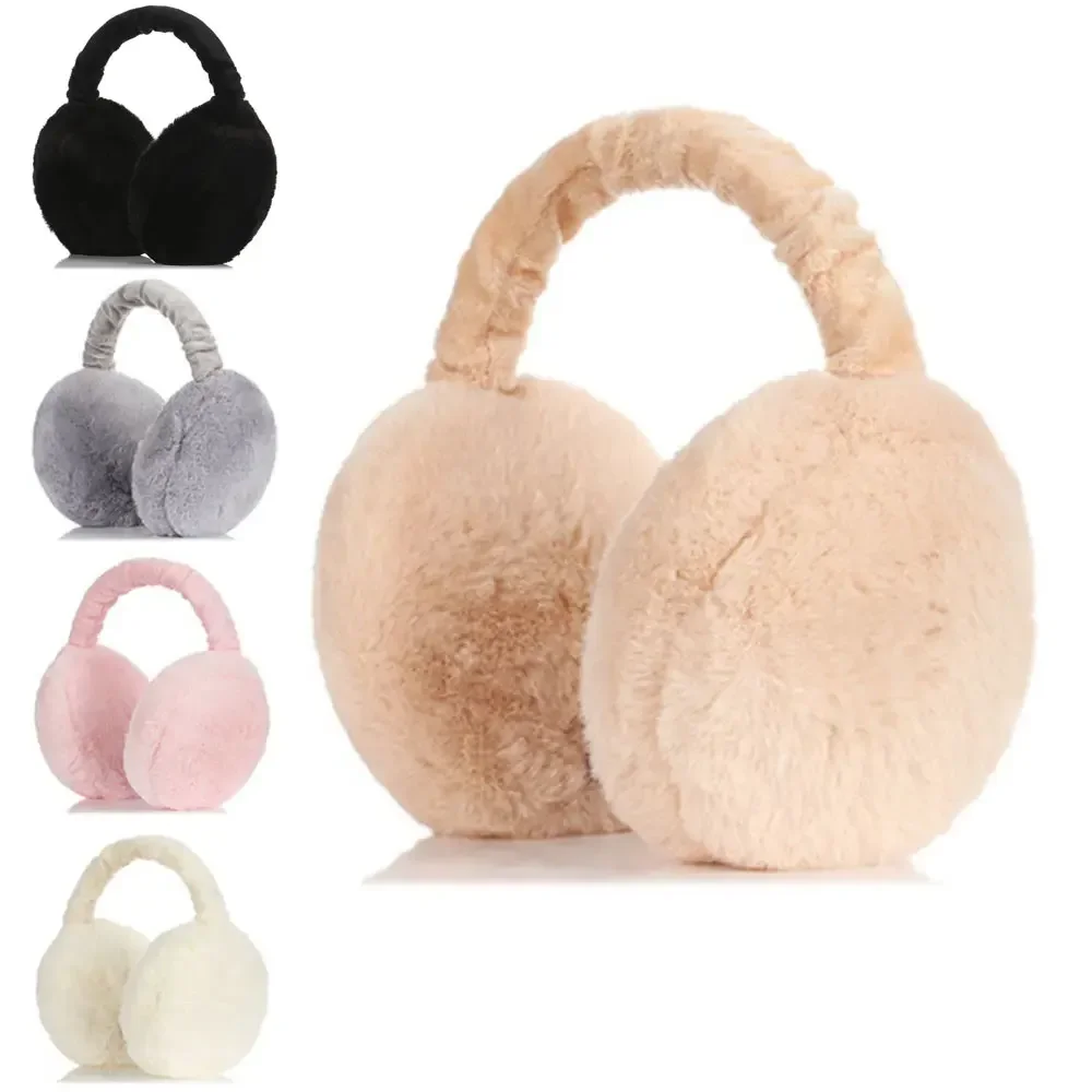 JJYY1pc Soft Plush Ear Warmer Winter Warm Earmuffs for Women Solid Color Earflap Outdoor Cold