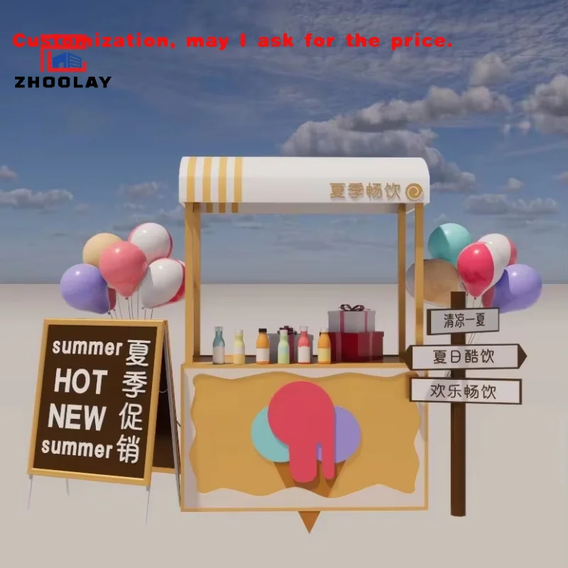 

Custom.Летний уличный мобильный магазин, индивидуальные киоски, металлическая стойка для будки, водонепроницаемая и нержавеющая