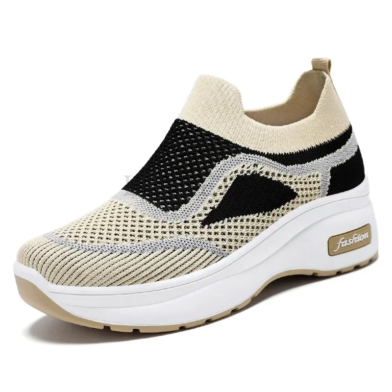 Mesh Thick Sole Casual Height Increasing Women Shoes Comfortable Breathable Lightweight Skin Friendly Outdoor Sports Shoes