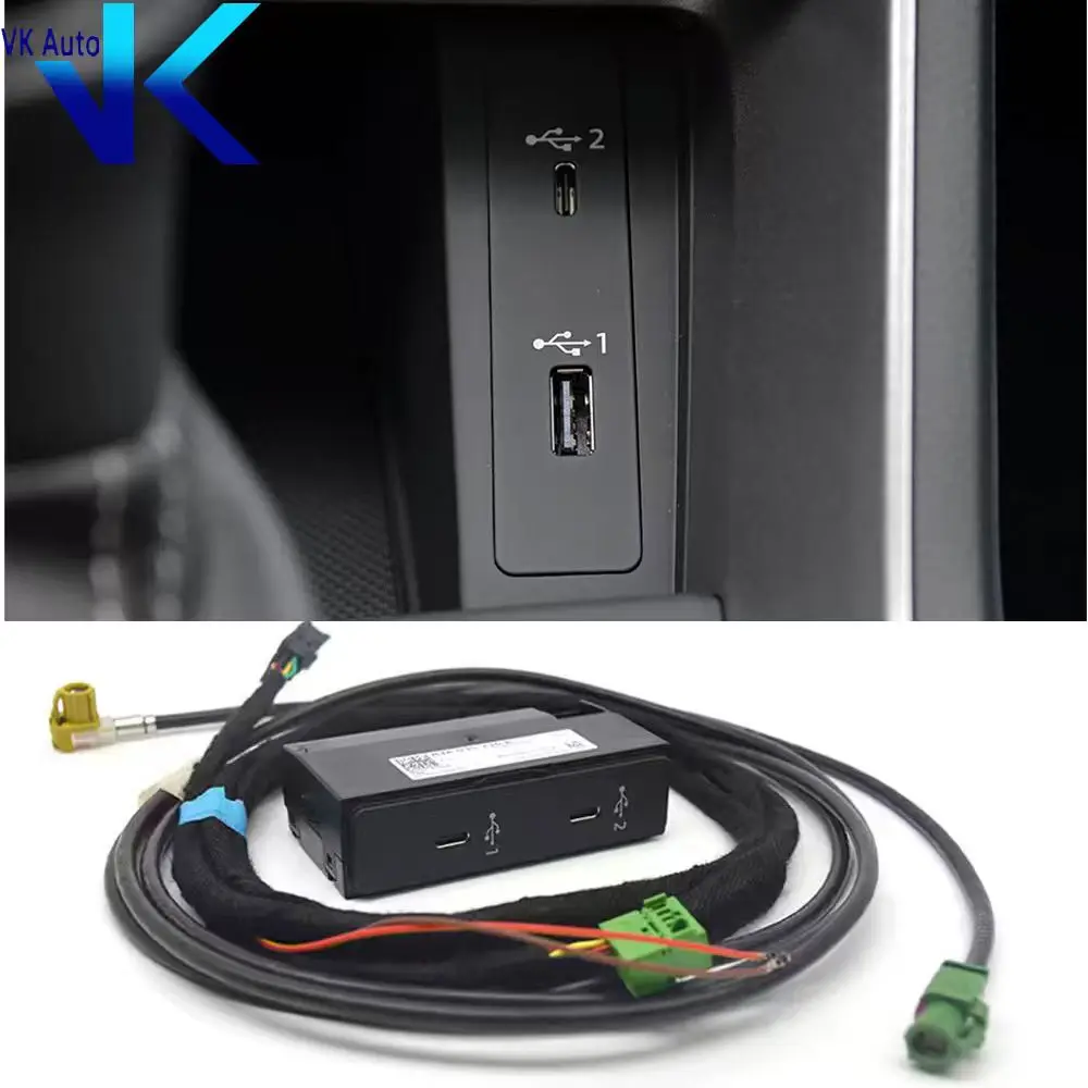 

83A035736A For Audi Q3 F3 Audio CarPlay AMI Double Type-C Music Smartphone Interface AUX Plug Cable wire Harness 83A 035 736 A