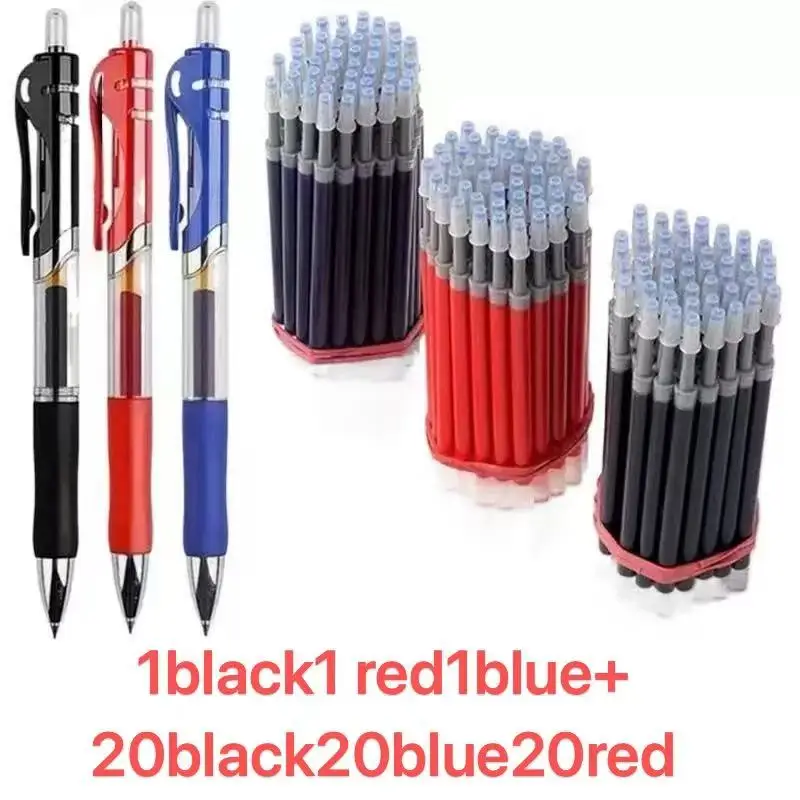 

Gel Pens & Refills Set Stationery writing pen Black/red/blue ink 0.5 mm blue ballpoint pen Office school supplies