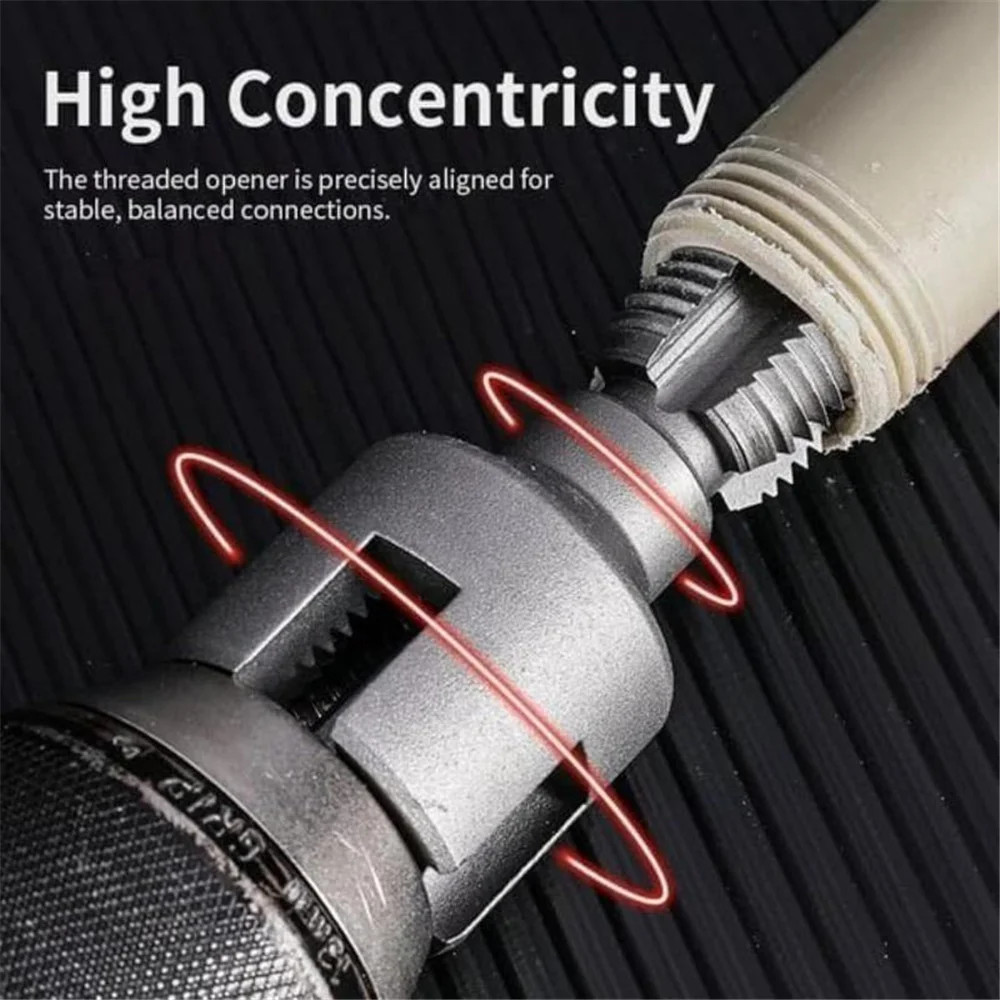 2PC Integrated Internal External Pipe Threading Tool Electric Drill Compatible PVC Pipe Threader Kit Pipe Thread Cutting Tool image 2
