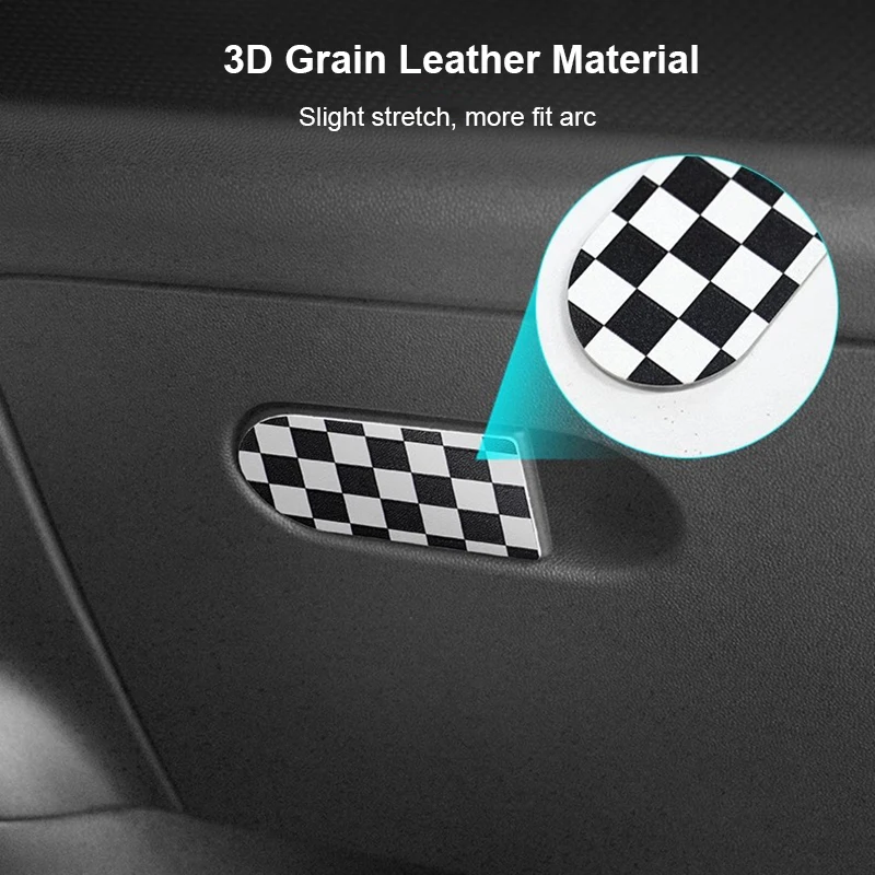 3D Leather Car Glove Box Handle Cover Stickers for Mini Countryman U25 F65 F66 F67 Cooper S E SE J01 EV J05 Aceman 2024 2025