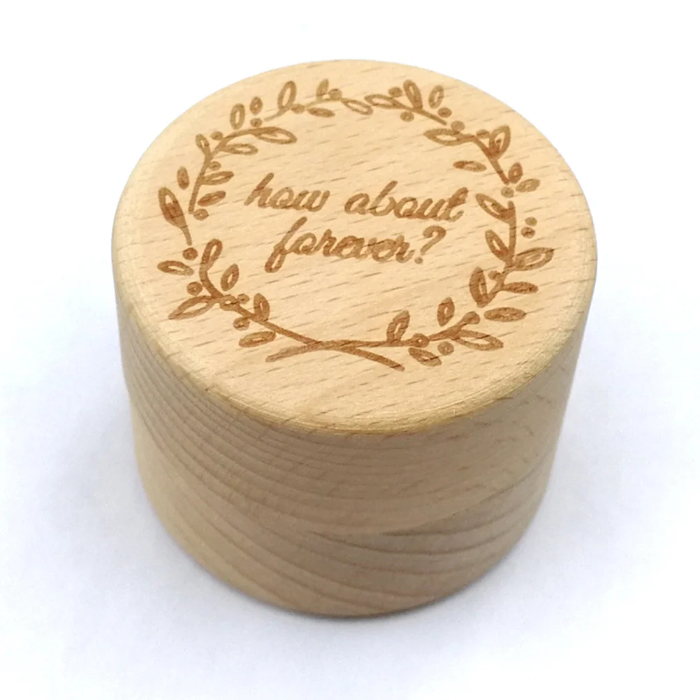 خمر ريفي خشبي صندوق خاتم دائري الزفاف المشاركة رومانسية اقتراح حلقة حامل تذكار صغير خفيف الوزن #4